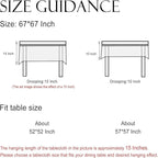 ISAENNE Designer Off White Linen Square Tablecloth,Floral Elegant Table Cloth,Stain Resistant Vintage Decor Tablecloths for Dining Thanksgiving Kitchen Christmas Party,67"*67"-Serenity G