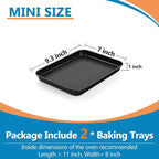 P&P CHEF 9 Inch Baking Cookie Sheet Pan, Carbon Steel Oven Tray, Non Stick Bakeware for Cooking Baking Bread Meat Vegetables, Sturdy & Healthy, Easy Clean, 2Pcs