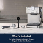 De’Longhi Classic Espresso Machine with Milk Frother, 15-Bar Pump & Temperature Control - Barista Coffee Maker Kit for Espresso, Latte, Cappuccino & Iced Coffee - Italian Stainless Steel Design