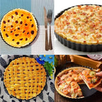 Tart Pan 10 Inch Tart Pan Carbon Steel Round Non-Stick Pan Quiche Pan with Removable Chassis for Mousse Cakes, Kitchen Reusable Baking Tool with A Depth of 1.18 Inches