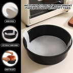 6 Inch Cake Pan Set of 3, Nonstick Round Cake Pans with 110 PCS Parchment Paper, Carbon Steel Smash Cake Baking Pans Tins, Dishwasher Safe