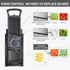 Safe Mandoline Food Slicer for Kitchen, Adjustable Vegetable Chopper Food Slicer with Peeler Thickness Adjuster, Potato French Fry Cutter, Kitchen Chopping Artifact (Black)
