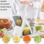 ONCE FOR ALL Safe Vegetable Slicer For Kitchen, Professional Mandoline Slicer For Food Potato Slices, Thickness Adjustable 0.1-8 mm Kitchen Artifact Fast Meal Prep (White)