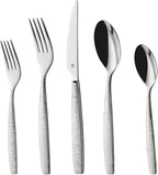 Engraved Silverware Set for 16 | 18/10 Stainless Steel Flatware with Mirror Finish and Engraved Handles | Heavy-Duty, Dishwasher Safe, Built to Last (80-Piece, Mezzano Engraved)