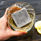 Letter R Monogram Ice Cube Mold Custom Ice Cube Mold 2 Inch Big Initials Silicone Ice Cube Tray Gifts for DAD Gifts for Him