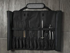 Asaya Chef Knife Roll Bag - 20 Total Pockets for Knives and Kitchen Utensils - Made with Stain Resistant Waxed Nylon - For Chefs and Culinary Students - Knives Not Included(Grey)
