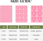 3 Inch Heart Shaped Silicone Molds for Chocolate, Candy, Gummy, Soap (Set of 2, Pink)