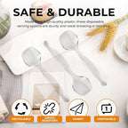 18 Count Disposable Clear Plastic Serving Spoons for Buffet, Large Serving Spoons Heavy Duty Disposable Serving Utensils for Catering Wedding Holiday Party Events (Clear, 18pcs spoons)