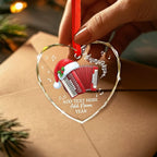 Personalized Text Name & Year Accordionist Glass Ornament, Accordion Instrument Christmas Tree Ornaments, Custom Accordion Player Christmas Ornament 2025, Xmas Decor Gifts for Music Lovers