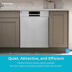 Kenmore 24" Built-in Stainless Steel Tub Dishwasher EasyFlex 3rd, SmartWash, UltraWash Plus, TurboDry, and MoreSpace Adjustable Rack, Energy Star Certified, White