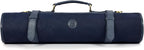 Leather Canvas Knife Roll Storage Bag Expandable 10 Pockets Detachable Shoulder Strap Travel-Friendly Chef Knife Case Roll By Aaron Leather Goods (Buffalo, Canvas Leather)