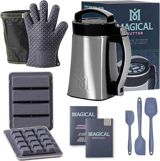 Magical Butter MB2E Starter Bundle – Infuser Machine with 8 mL Gummy Mold & Spatulas for Oils, Butters & Gummies