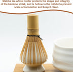 HARFINGTON Ceramic Chasen Stand 65mm Matcha Whisk Holder Teas Set Whisks Stand Traditional Matcha Tea Chasen Holder Tea Set Accessories for Tea Tasting, Gray White