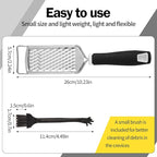Handheld Cheese Grater - Mirror Stainless Steel Blades, Lightweight & Ultra-Smooth & Rustproof - Non-Slip Comfortable Handle for Parmesan, Mozzarella, Hard & Soft Cheeses - Dishwasher Safe