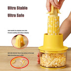 Corn Peeler Stripper for Corn on the Cob, Stainless Steel Corn Cob Stripping Tool, Corn Thresher with Bowl No Splash No Waste