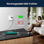 Milk Frother Rechargeable Handheld-Electric Whisk 3 Speed Adjustable, Coffee Frother Wand with 3 Stainless Whisks, Electric Foam Maker, Drink Mixer Blender for Latte Cappuccino Matcha Egg