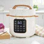 Pioneer Woman Linen Speckle 6QT Pressure Cooker with Touch Control Display – Programmable Multi-Cooker, Slow Cook, Sauté, Rice, Steamer & Warmer – Stylish Kitchen Essential