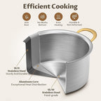 BEZIA 8 Quart Tri-Ply Stainless Steel Stock Pot with Lid, Soup Pot with Stainless Steel Handle, Exceptional Heat Distribution, Induction Cooking Pot for All Stoves, Silver