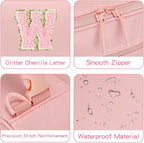 Initial Insulated Lunch Bag for Girls Kids, Back to School Gift, Reusable Leak-proof Lunch Box with Adjustable Strap for School Daycare Travel Picnic (Pink,W)