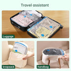 BRODI 10 Combo Pack Travel Vacuum Bags with Pump - Space Saver & Travel Essentials, Clothing & Luggage Vacuum Seal Bags