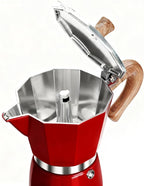 AGOGO Milano Moka Pot, Stovetop Espresso Maker, Greca, Coffee Percolator, Turkish Coffee Maker with Paper Filter 6 Cup Red