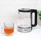 Total Chef Electric Glass Kettle 1.7L – Fast Boil, BPA-Free Borosilicate Glass, LED Light, Auto Shut-Off, Boil-Dry Protection, Cordless Water Boiler for Tea & Coffee, Kitchen Appliance