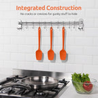U-Taste Silicone Spoon Spatula Set, 600ºF High Heat Resistant Food Grade Flexible Rubber Scraper, Integrated Cooking Mixing Baking Kitchen Utensils Set of 3 for Nonstick Cookware (Orange)