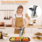 Safe mandoline slicer for kitchen, FEICO multifunctional vegetable cutter mandolin chopper for vegetable veggie potato