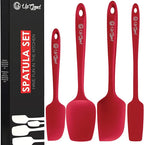 UpGood Silicone Spatula Set 600°F - High Heat Resistant Nonstick, Small and Large Kitchen Spatulas - Flexible BPA Free Professional Grade Cookware - Utensils for Cooking, Baking, Mixing(4 Pcs, Red)