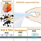 NECAUX Custom 40 x 63 Inch Frosted Table Cover Protector, 1.5mm Thick Plastic Waterproof Heavy Duty Desk Pad Mat Non-Slip Tablecloth Protector for Coffee Table, Dining Room Table, Conference Table