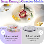 LET'S RESIN Extra Deep Resin Coaster Molds Silicone, 4 Inches Large 6 Cavity Silicone Molds for Resin, Round Epoxy Coaster Molds for Cups Mats, DIY Craft