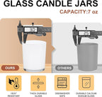 Thick Candle Jars for Making Candles 16 Pcs, 7 OZ Empty Jars with Wood Lids for Candle Making, Sample Container, White
