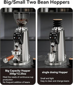 MOKKOM Professional 64mm Flat Burr Coffee Grinder with 100 Grind Settings, All-Metal Stainless Steel Body, Coffee Bean Grinder with Adjustable Electronic Timer, Anti-Static, LED Display
