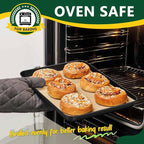 P&P CHEF 12.4 Inch Baking Cookie Sheet Pan, Carbon Steel Oven Tray, Non Stick Bakeware for Cooking Baking Bread Meat Vegetables, Sturdy & Healthy, Easy Clean, 2Pcs