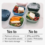 STOJO Collapsible Sandwich Box – 24oz, Reusable Food Storage Container, Silicone Bowl for Hot/Cold Food – Meal Prep, Lunch, Camping, Hiking – Dishwasher Safe (Set of 1, Sage)