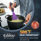 Silicone Whisk, 500°F Heat Resistant Non Scratch Coated Whisks for Cooking Baking Balloon wisk, Kitchen Whisk Tool Set, for Stirring, Beating & Blending of 3 Size 7.5"+ 9" +11 inch