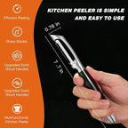 KULUNER 304 Stainless Steel Multi-Function Kitchen Peeler - With Solid Wood Handle, Sharp & Durable Blade, Effortlessly Peels Vegetables and Fruits, Essential Kitchen Tool