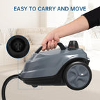 Steam Cleaner, Powerful Heavy Duty Canister Steamer with 34 Accessories, Steam Mop with 16.4 Ft Extra-Long Power Cord for Home Floor Cleaning, Grout, Upholstery, Car Detailing, Grey