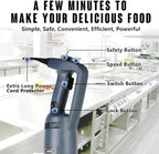 VONCI 500W Commercial Immersion Blender, 16" SUS 304 Removable Shaft, Heavy Duty Power Hand Mixer with Variable Speed 6000-20000RPM, Professional Electric Stick Blender for Restaurant Kitchen Use.