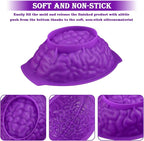 Sakolla Silicone Brain Molds, 2 PCS Halloween Realistic Human Brain Baking Molds for Chocolate Bomb, Jelly, Cake, Gelatin, Candle and Resin