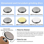 Rolling Knife Sharpener Kit, Rolling Knife Sharpener with 4 Diamond & 2 Corundum Discs,15 & 20 Degree Magnetic Angle for Kitchen Knives,Work Sharp Kitchen Knife Sharpener (SET-B)