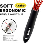 Anaeat Silicone Whisk, Thick Stainless Steel Wire Inner - Heat Resistant Kitchen Whisks for Non-Stick Cookware, Balloon Egg Beater for Whisking, Blending, Beating, Frothing & Stirring (Red)