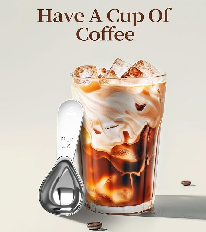 Coffee Measuring Scoop, 1 Tablespoon Short Handle 304 Stainless Steel Coffee Scoop - Fits Coffee Canisters & Protein Powder Containers