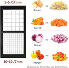 Vegetable Chopper, Onion Chopper Dicer, Mandoline Slicer, Food Chopper with Container, Vegetable Cutter for Salad Potato Carrot Garlic（2 Blades, Black）