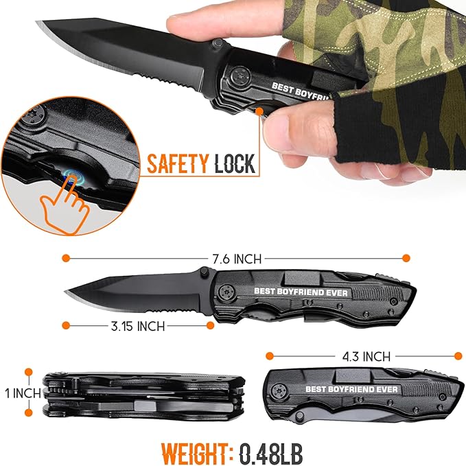 Gifts for Boyfriend, Multitool Knife"BEST BOYFRIEND EVER", Birthday Gifts for Boyfriend - Best Boyfriend Gifts, Boyfriend Christmas Gifts, Valentines Day Gifts for Boyfriend, Boyfriend Gifts