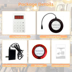Restaurant Pager System 20 Coaster Pagers and Beepers, Restaurant Beepers Buzzers System with Vibration Flashing Buzzer Queue Wireless Calling System for Food Truck Church Nursery Coffee Shop Bar