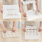 Kucoele 12 Count Cupcake Boxes, 6 Pack White Cupcake Containers with Windows and Inserts, Disposable Cupcake Carriers for Muffins, Treats, Pastries, 13 x 10 x 4 Inches