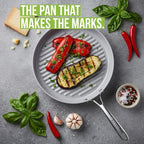 TECHEF - CeraTerra Collection, 12" Ceramic Nonstick Grill Pan (PTFE, PFAS, and PFOA Free), Made in Korea (12-in Grill Pan)