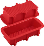 Anaeat Silicone Bread and Loaf Pans Set of 2, Non-stick loaf pans - Just PoP Out! Flexible Silicone Baking Molds for Homemade Breads, Cakes, Meatloaf, Brownies, BPA Free & Oven Safe & Dishwasher Safe