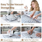Vacuum Bags for Travel with Wireless Rechargeable Pump, 18 Pack Carry-on Size Compression Packing Seal Bags for Luggage and Suitcase, Space Saver Vacuum Storage Bags for Clothes and Clothing Travel